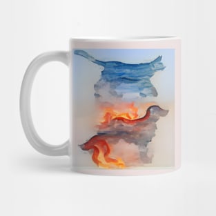 fire and water cat and dog Mug